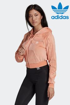 adidas Originals Pink Loungewear Cropped Full Zip Hoodie (U35843) | ₪ 256