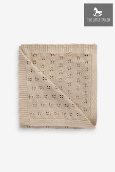 The Little Tailor Fawn Pointelle Natural Blanket (U35993) | $65