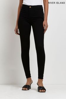 River Island Black Molly Mid Rise Skinny Jeans (U36065) | €51