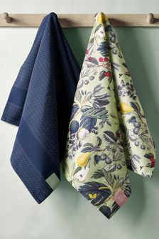 Kew Gardens Set of 2 Green Tea Towels (U36150) | $27