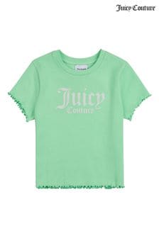 Juicy Couture Green Ribbed Fitted Crop T-Shirt (U36219) | ₪ 93 - ₪ 130