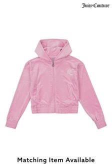 Juicy Couture Pink Velour Zip Through Hoodie (U36235) | $82 - $109