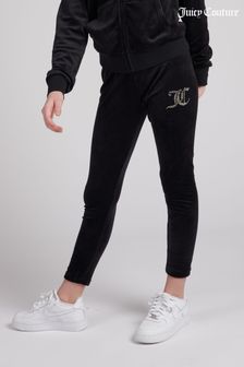 Juicy Couture Black Diamante Velour Leggings (U36236) | €44 - €60