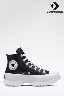 Converse Black Leather Lugged High Top Trainers (U36337) | $151 - $159