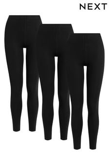 Black 3 Pack Full Length Leggings (U36339) | AED120