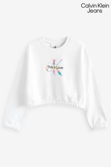 Calvin Klein Jeans White Pride Monogram Logo Sweatshirt (U36356) | €89