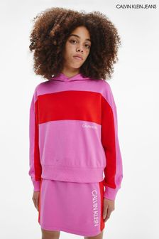 Calvin Klein Jeans Kapuzensweatshirt im Farbblockdesign, Pink (U36388) | 30 €