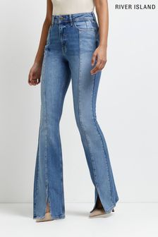 River Island Denim Blue Medium Comfort Shape Flared Jelli Jeans (U36413) | €60