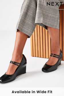 Black Forever Comfort® Mary Jane Wedge Shoes (U36561) | $50