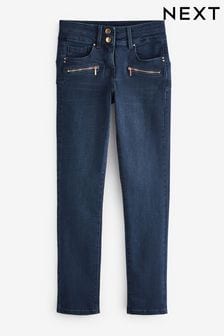 Reißverschlusstasche, Tintenblau - Figurformende Jeans (U36654) | 29 €