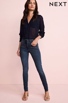 Inky Blue Zip Pocket Next Lift, Slim And Shape Skinny Jeans (U36663) | €30.50