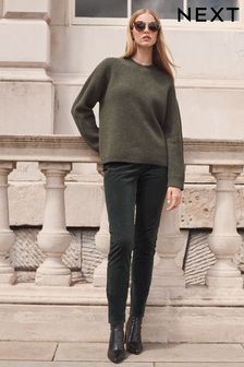 Dark Green Velvet Skinny Jeans (U36672) | €24