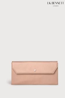 LK Bennett Pink Dora Leather Clutch Bag (U36702) | OMR103