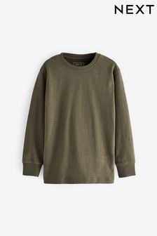 Green Khaki Long Sleeve Cosy T-Shirt (3-16yrs) (U36730) | €7 - €11