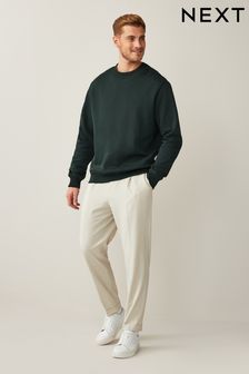 深綠色 - 寬鬆版 - 圓領運動衫 (U36749) | HK$213