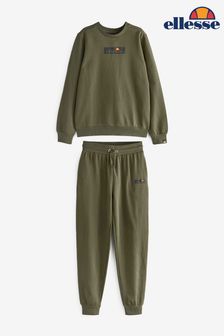 Ellesse Khaki Green Sweatshirt And Jogger Set (U36946) | KRW73,900