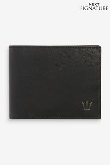 Black Signature Saffiano Leather Wallet (U37070) | kr410