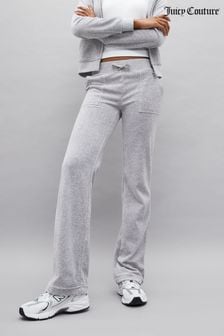 Серый - Велюровые спортивные брюки прямого кроя Juicy Couture (U37213) | €113