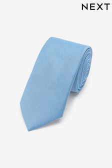 Albastru deschis - Slim - Cravată din poliester reciclat cu țesătură diagonală (U37245) | 60 LEI
