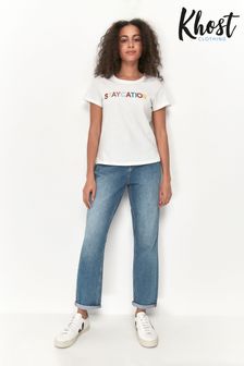 Khost Clothing T-Shirt mit Schriftzug, Creme (U37669) | 12 €