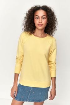Żółta bluza dresowa Khost Clothing wykończona haftem angielskim (U37670) | 79 zł
