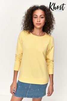 Khost Clothing Yellow Broderie Trim Sweatshirt (U37670) | 79 zł