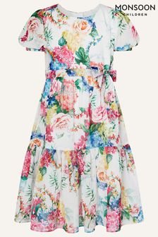 Monsoon Isla Blue Floral Print Chiffon Maxi Dress (U39425) | €58 - €69
