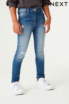 Mid Blue Denim Distressed Skinny Jeans (3-16yrs) (U39428) | €18 - €25