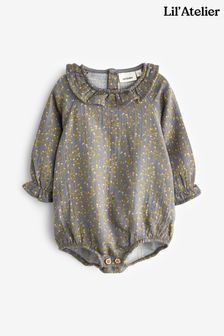 Lil Atelier Baby Girls Purple Print Frill Bodysuit (U39817) | €21