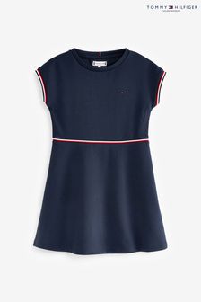 Tommy Hilfiger Girls Navy Blue Branded Punto Dress (U39938) | €74 - €88