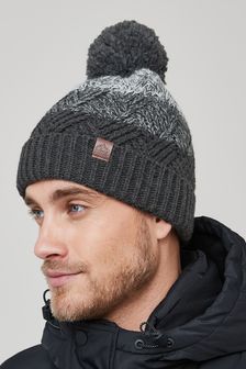 Grey Block Bobble Hat (U40044) | 18 €