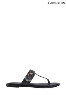 Calvin Klein Black Flat Slide Sandals (U40492) | ₪ 466