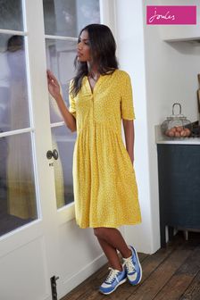 Joules Yellow Ella Angled Seamed Dress (U40932) | €63