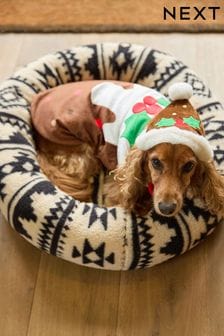 Brown/Cream Christmas Pudding Dog Fancy Dress (U41215) | $27