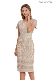 Gina Bacconi Natural Dove Corded Lace Dress (U41247) | ₪ 1,490
