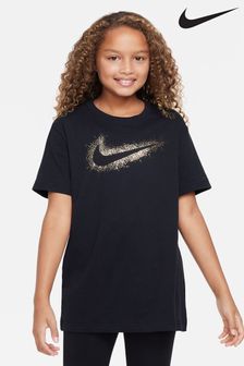 Nike Black Oversized Swoosh Shine T-Shirt (U41374) | €20