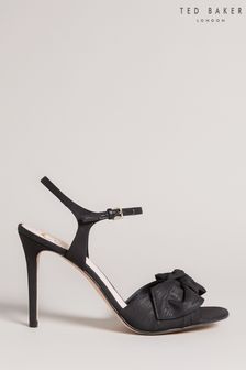 Črni sandali iz satena z metuljčkom in 90 mm visoko peto Ted Baker Heevia Moire (U41496) | €73