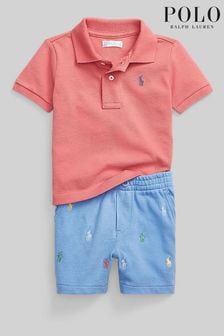 Polo Ralph Lauren - Completo rosso con shorts e polo con logo (U41551) | €129