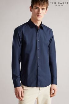 Ted Baker Blue Sonikk Long Sleeve Tonal Poplin Shirt (U41855) | 108 €