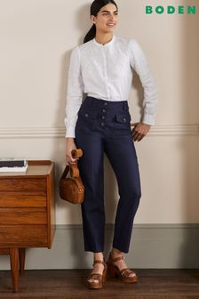 Boden Carrie Blue High Waisted Trousers (U42012) | ₪ 419