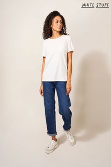 Jasnoniebieskie - White Stuff Relaxed Katy Slim Jeans (U42142) | 185 zł