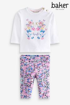 Baker by Ted Baker White Butterfly T-Shirt & Leggings Set (U42207) | $53 - $56