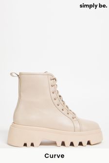 Simply Be Wide Utility Chunky Cleated Ankle Boots (U42258) | ₪ 256