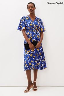 Phase Eight Blue Jayla Floral Printed Dress (U42289) | €119