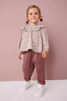 Pink Printed Blouse And Trousers Set (3mths-7yrs) (U42293) | €26 - €32