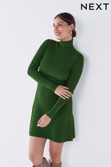 Groen - Fit And Flare Jumper Dress (U42451) | €38