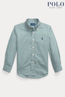 Зеленая рубашка для мальчиков в клетку с логотипом Polo Ralph Lauren (U43022) | €47 - €49