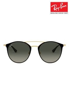 Ray-Ban Round Double Bridge Black Sunglasses (U43222) | $275