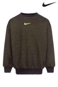 Nike Khaki Green Little Kids Shine Fleece Sweatshirt (U44047) | €20