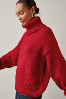 Red Cowl Neck Cable Jumper (U44358) | 48 €